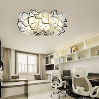 Lampe de plafond suspendue en forme de fleur de conception italienne, abat-jour en acrylique, forme de fleur, LED, luminaires suspendus pour salon, chambre à coucher