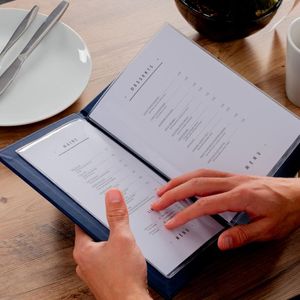 Menus personnalisés avec logo et taille sur mesure, en tissu résistant, avec bande élastique, couvertures de menus pour restaurant - Product Image 3