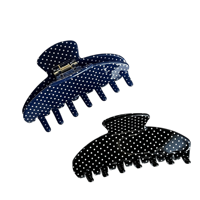 Pince à cheveux coréenne vintage en acétate de haute qualité, motif pois, couleur unie, grande pince requin, accessoire pour cheveux femme
