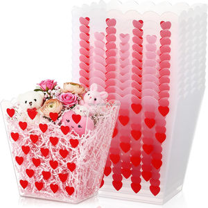 Regali di San Valentino, Secchielli per Popcorn a Forma di Cuore Rosso, Scatole in Plastica a Cuore per Regali di San Valentino - Product Image 1
