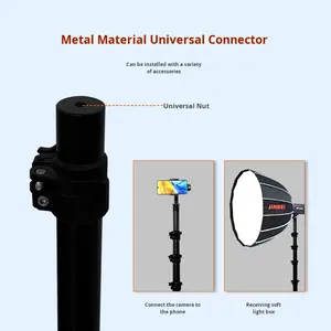 Trépied de lumière pour photographie en fibre de carbone de 5 m à 18,3 m, multifonctionnel, portable, sans niveau à bulle, avec verrouillage - Product Image 3