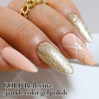 Vernis Gel Scintillant Platine Effet Flash de Haute Qualité OEM, Étiquette Privée, Vente en Gros, Gel à Ongles Pailleté Réfléchissant Effet Disco, Logo Personnalisé