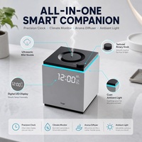 Diffuseur d'arômes intelligent électrique avec écran numérique, diffuseur d'arômes à LED, diffuseur d'arômes ultrasonique pour la maison, l'hôtel, le bureau