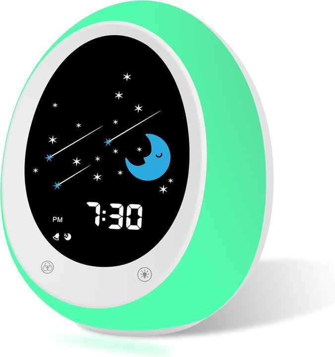 Kids Alarm Clock Toddler Sleep Training Clock With Sun  Moon Sound Machine Night Light Ok to Wake Alarm Clock for Children