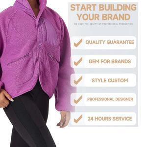 Chaqueta Deportiva de Invierno para Mujer, Cuello Alto, Estilo Urbano, para Gimnasio, Abrigo Cálido, Chaqueta Polar con Cremallera, Talla Grande - Product Image 6