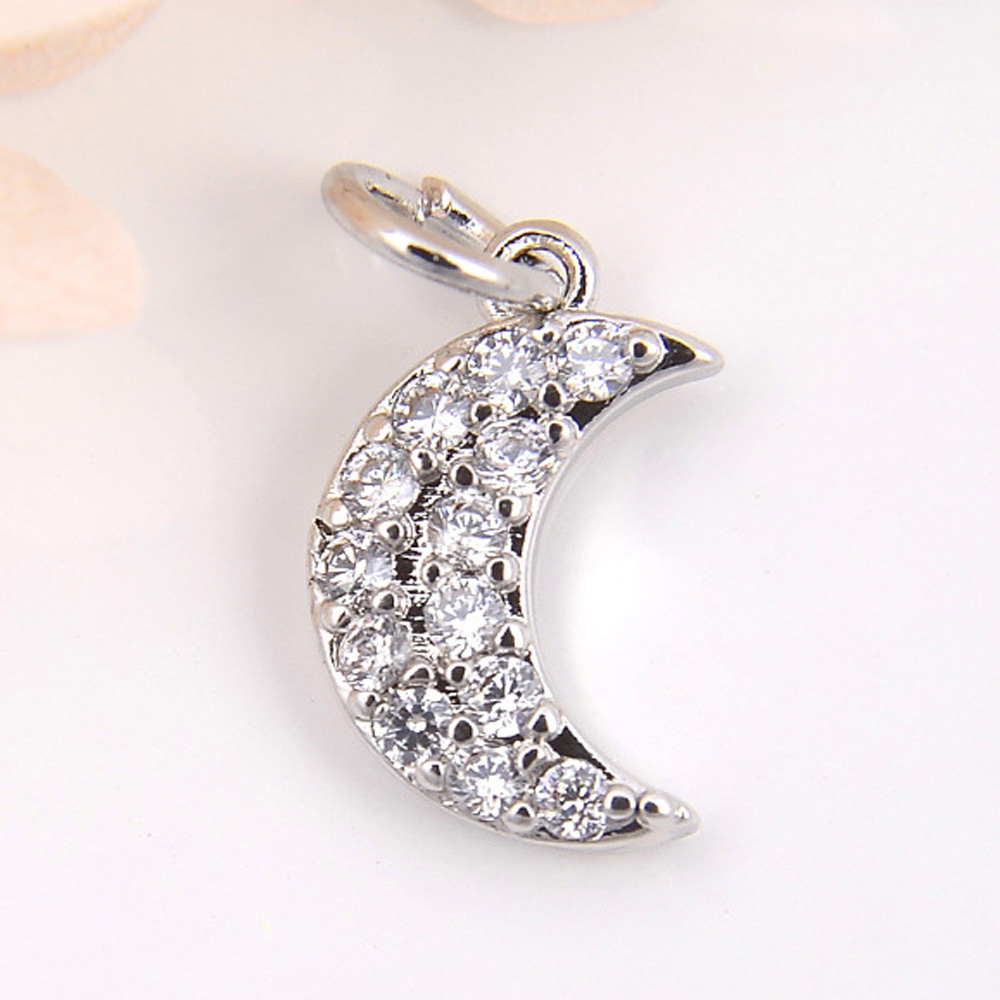 007 Silver Moon with Diamonds 1PCS