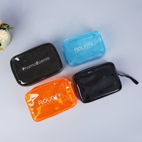 Personnalisé Noir Transparent Étanche Voyage Lavage Fermeture Éclair pour Dame Grande Capacité PVC Maquillage Organisateur Cosmétique Sacs Cas