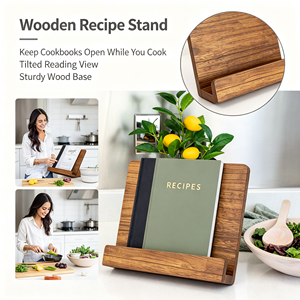Support <span class=keywords><strong>de</strong></span> <span class=keywords><strong>livre</strong></span> <span class=keywords><strong>de</strong></span> cuisine en bois massif pliable, porte-recettes en bois stable, support <span class=keywords><strong>de</strong></span> <span class=keywords><strong>livre</strong></span> pour utilisation sur le comptoir <span class=keywords><strong>de</strong></span> cuisine - Product Image 2