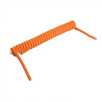 Kabel Data Tembaga Bebas Oksigen Desain Spiral Hijau Kuning Oranye untuk Keyboard dan Mouse
