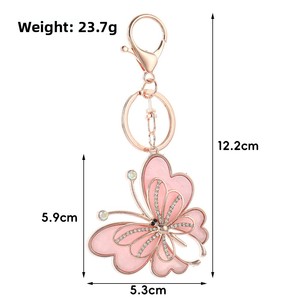 Porte-clés coréen en alliage de zinc ajouré motif papillon, délicat et élégant, pour sac, accessoire de mode pour clés de voiture, style personnalisé, indépendant - Product Image 5