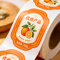 Étiquettes adhésives personnalisées avec logo de marque, rouleau d'étiquettes alimentaires imperméables, autocollants alimentaires brillants, autocollants pour emballages alimentaires