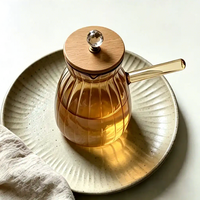 Théière en verre borosilicate ambré compatible induction avec poignée latérale, bouilloire à eau côtelée pour thé en vrac