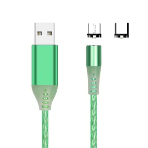 Accessories Phone Cable Wholesale Stock Magnetic Mobile Phone Usb Charging Cable Fast Charge Micro Flowing Accessories Led Android Cable Cable