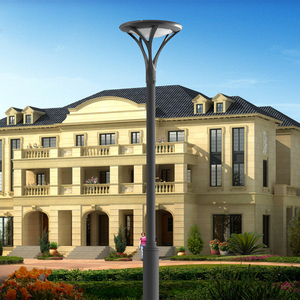 4m Solar & <b>Battery</b> Powered IP65 AC LED Pole Garden Light Lamp Post Vintage Outdoor Street Lamp - Product Image 5