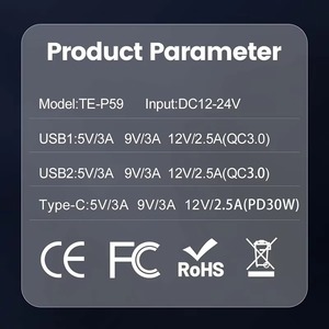 90W Multi Port Car <b>Charger</b> USB-<b>C</b> PD3.0 USB-A Fast Charging Adapter for 12V-24V Vehicles Mobile Phone Laptop - Product Image 2