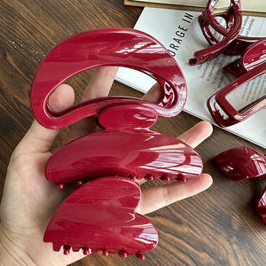 2024 yeni moda toptan ucuz kadınlar için anwomen kırmızı büyük asetat saç pençe seti - Product Image 5