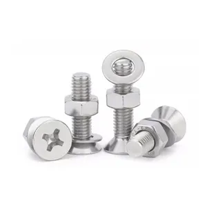 Stainless Steel Cross Countersunk Head Screws And Nuts 3 Sets Of Flat Head Screw Combination