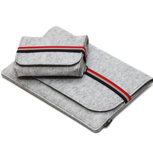 Fait à la main 14 pouces feutre sac pochette ordinateur portable couvre étui - Product Image 1
