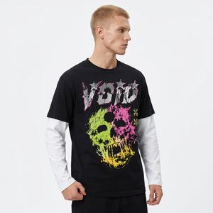 Camiseta de Manga Corta con Cuello Redondo y Estampado Gráfico para Hombre, 100% Algodón, Estilo Urbano - Product Image 3