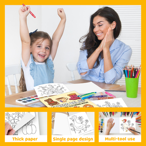 Libro para colorear para aliviar el estrés personalizado al por mayor para adultos y niños diseños simples y grandes audaces y fáciles para relajarse - Product Image 4