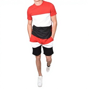 T-shirt de survêtement pour homme de haute qualité avec short, 100 % coton, col rond, manches courtes, respirant et décontracté, impression de logo personnalisée - Product Image 1