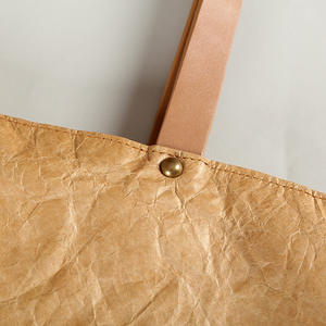 Eco-Friendly Kraft <b>Tyvek</b> <b>Paper</b> Bag with Leather Handle for Daily Life for Shopping - Product Image 4