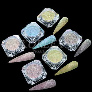 <span class=keywords><strong>Glitter</strong></span> Kuku Kristal Berkilau Titanium Reflektif Pigmentasi Tinggi Duochrome Resin Serpihan Bunglon - Product Image 3