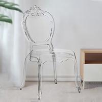 Chaises de banquet les plus vendues, mobilier d'hôtel, chaise de salle à manger en plastique transparent, chaise de mariage en acrylique, chaises de trône de palais pour événements