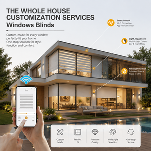 Persianas Enrollables Motorizadas de Lujo para Ventanas de Casa Inteligente, Persianas Zebra a Medida para Ventanas de Hoteles, Villas y Oficinas de Lujo - Product Image 4