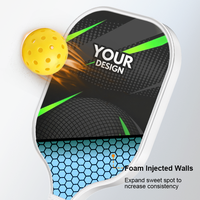 Raquette de pickleball en fibre de verre approuvée USAPA, 16 mm, portable, durable, option de logo personnalisé, utilisation en extérieur/intérieur, entraînement, vente en gros