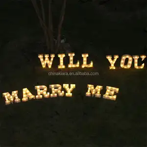 Promotion holiday lighting decorative marquee fairy lights Will You Marry Me Sign Led Letter for wedding Decoration