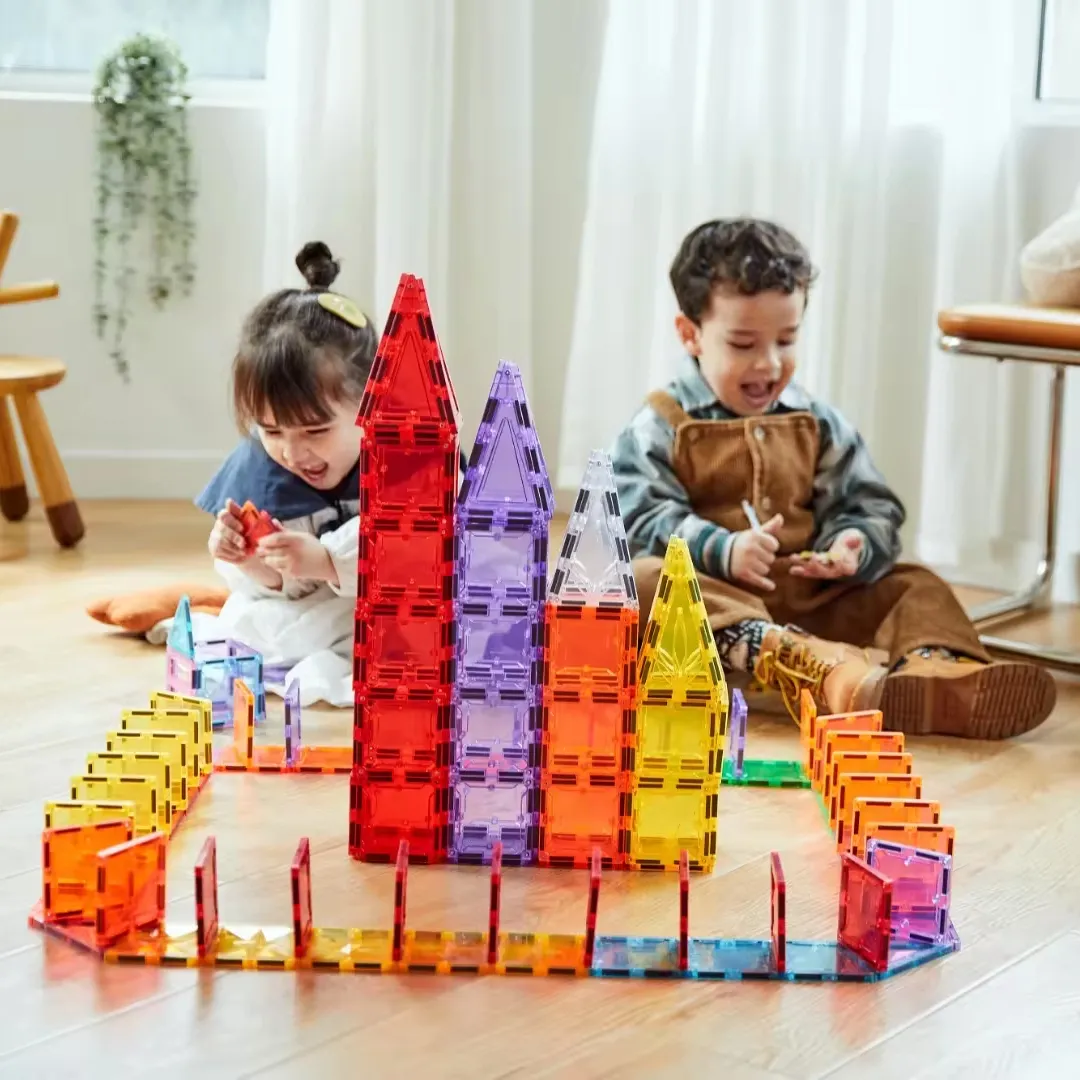 ARTMAG Tuiles Magnétiques 100PCS Blocs de Construction. Ensemble de Construction, STEM Toys Cadeau pour Enfants Garçons et Filles