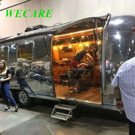 WECARE Salon de coiffure et de beauté mobile moderne Remorque de barbier Airstream Salon de coiffure et de beauté mobile pour ongles Magasin d'alimentation de camions à vendre