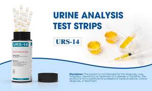 URS-14 - Bandes de <span class=keywords><strong>test</strong></span> urinaire à 14 paramètres pour l'analyse d'<span class=keywords><strong>urine</strong></span>, reins/hépatite/infection urinaire/cétose/pH/SG/Bil/Cre/Blo, précision de 99,9% - Product Image 5