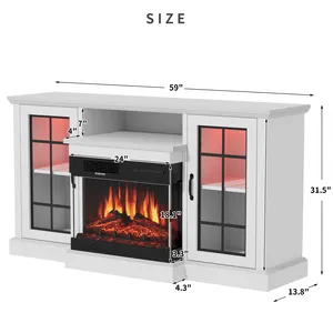 Modern stereo storage assembly long tv stand floating wall fireplace tv cabinet