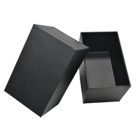 Boîte cadeau personnalisée en carton noir avec pelliculage mat, revêtement UV, fermeture magnétique, inserts personnalisés avec logo pour bijoux/montres/bougies
