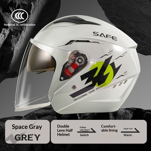 Casque de <span class=keywords><strong>moto</strong></span> électrique certifié 3C en ABS, 3/4, hiver, chaud, double visière, unisexe, toutes saisons - Product Image 6