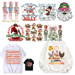 Feliz Navidad Santa Camiseta retro Impresión <span class=keywords><strong>de</strong></span> pantalla a color Hoja <span class=keywords><strong>de</strong></span> pandillas Prendas DTF Impresión personalizada Transferencia <span class=keywords><strong>de</strong></span> prensa <span class=keywords><strong>de</strong></span> calor Impresión personalizada - Product Image 5