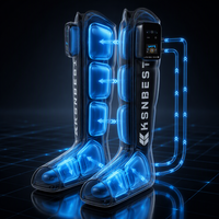 Botas de Compresión de Aire Inalámbricas Profesionales de 4 Cámaras, Masajeador de Piernas Portátil Recargable para Drenaje Linfático y Recuperación