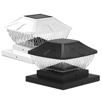 Lampe solaire universelle à LED bicolore réglable, étanche, avec coque blanche, pour poteau de clôture, terrasse ou jardin extérieur