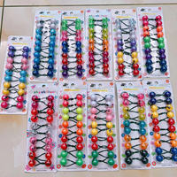 BELLEWORLD Accessoires pour cheveux : Élastiques à cheveux avec grosses perles de 20 mm pour tresses d'enfants, attaches en plastique colorées pour filles