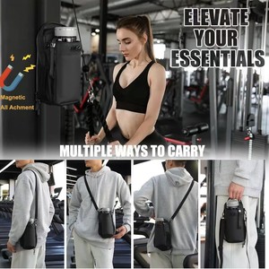 Portaborraccia Magnetico per Palestra con Tracolla, Impermeabile, per Bottiglie da 1-2L, Supporto per Bottiglia Fitness, Mani Libere, Logo Personalizzabile - Product Image 2