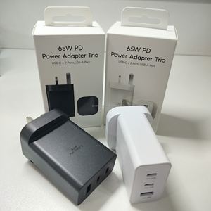 Adaptateur secteur PD 65W original à 3 broches UK, <span class=keywords><strong>Trio</strong></span> 3 ports, 65W USB-C, charge rapide super rapide, chargeur <span class=keywords><strong>de</strong></span> type C pour Samsung EP-T6530 - Product Image 1