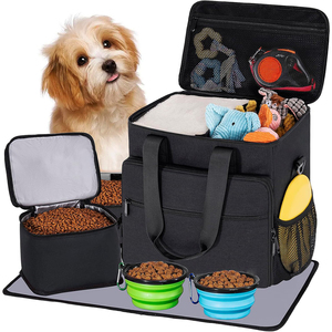 Sacs de voyage pour animaux de compagnie personnalisés en gros, approuvés par les compagnies aériennes, sacs de voyage écologiques pour nourriture pour chiens avec bols pliables - Product Image 1