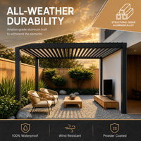 Pergola bioclimatique en aluminium écologique avec toit à lames motorisées réglables pour structures de jardin