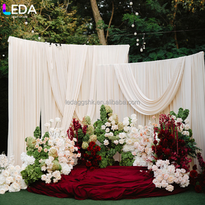 LEDA New Design Party Backdrop Drape <b>Wedding</b> Stage Decoration Curtain Milk Silk Stretch Fabric Base Backdrop Drape - Product Image 2