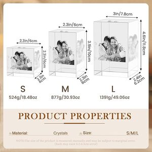 Ornamenti in Cristallo 3D della Sacra Famiglia, Cubo di Vetro Decorativo con Gesù - Product Image 6