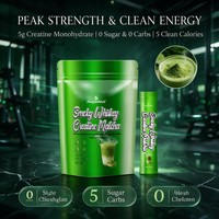AegleWell Créatine Monohydrate Matcha en Poudre – Complément pour Performance Sportive – 5g par Sachet – 0 Sucre, 0 Glucides, 5 Calories – 30 Sachets – 150g