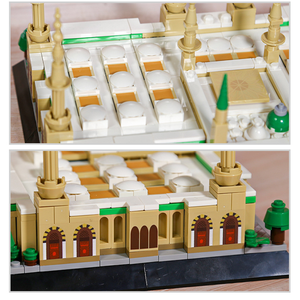 CAYI Nouveau modèle de la Mosquée du Prophète - Mosquée de Médine, ensembles de blocs de construction, bâtiment célèbre de Nabawi, monument de Médine, 594 pièces - Product Image 4