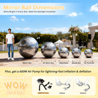 En stock aux États-Unis : Ensemble de 6 ballons miroir gonflables dorés, ensemble de sphères miroir brillantes argentées de grande taille pour la décoration d'événements, de fêtes et de mariages